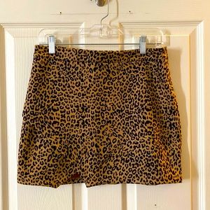 Leopard Print Slit Skirt